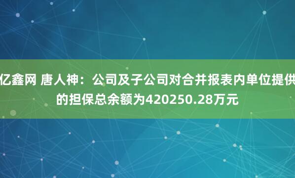 亿鑫网 唐人神：公司及子公司对合并报表内单位提供的担保总余额为420250.28万元