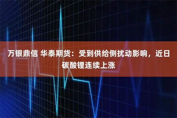 万银鼎信 华泰期货：受到供给侧扰动影响，近日碳酸锂连续上涨