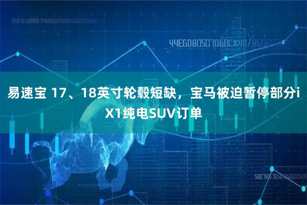 易速宝 17、18英寸轮毂短缺，宝马被迫暂停部分iX1纯电SUV订单